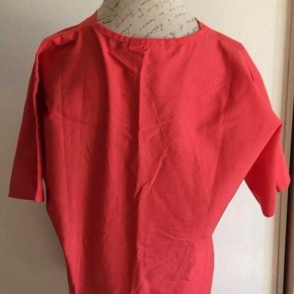 Crest Medical Nurse Uniform Scrub Size Small Top Blouse Orange Short Sleeve - Picture 6 of 12